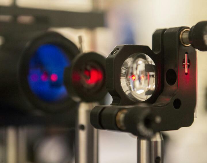 CAPTION An infrared laser beam is going into the receiver of the signalling system. CREDIT Patrick Mansell, Penn State