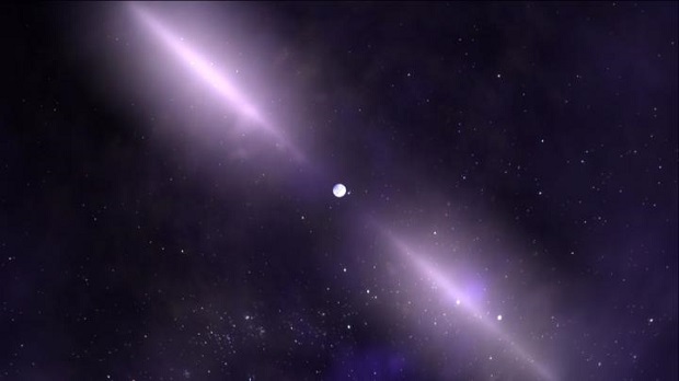 CAPTION This artists concept shows the two jets from a pulsar. CREDIT NASA's Goddard Space Flight Center