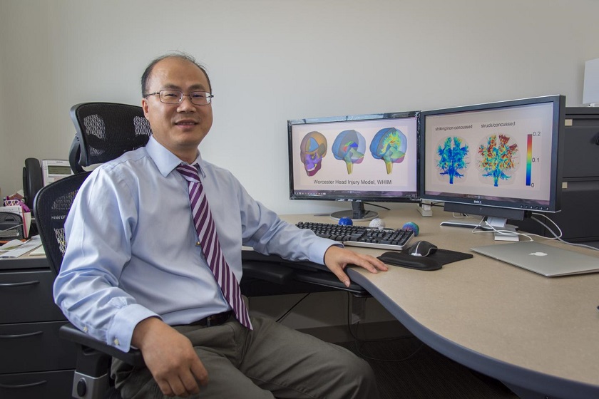 Songbai Ji, associate professor of biomedical engineering at Worcester Polytechnic Institute, is researching how injuries affect functionally important neural pathways and specific areas of the brain.
