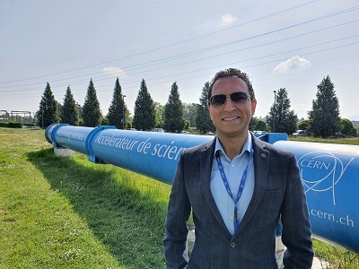 Professor Nawaz on a visit to CERN