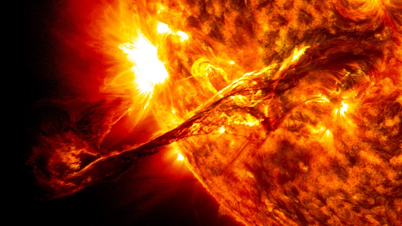 A number of NASA instruments captured detailed images of this coronal mass ejection on August 31, 2012. Although CMEs can damage sensitive technological systems, this one just struck a glancing blow to Earth's atmosphere. New research has identified quasi-annual variations in solar activity, which may help experts better forecast CMEs and potentially damaging space weathers. (Image courtesy NASA Goddard Space Flight Center.)