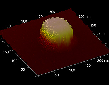 This tiny silicon pillar, measuring less than 100 nanometers along any of its sides, is the sort of computer chip feature that manufacturers now can measure more precisely with NIST’s hybrid metrology method, which can reduce the nagging uncertainties that have long plagued industry’s measurement efforts.