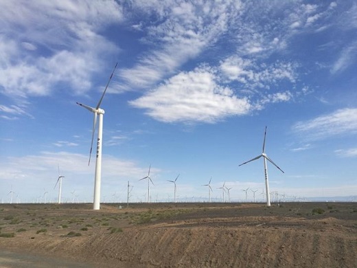 Wind farm in Shandong Province, China.