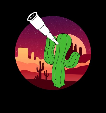 CAPTION The Searches after Gravitational Waves Using ARizona Observatories, or SAGUARO, logo.  CREDIT Michael Lundquist