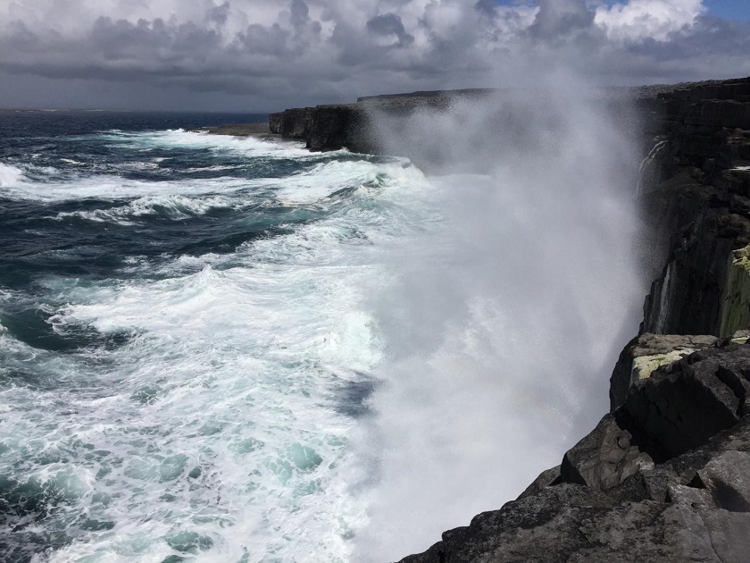 CAPTION Waves crashing against the Irish coast.  CREDIT Frederic Dias