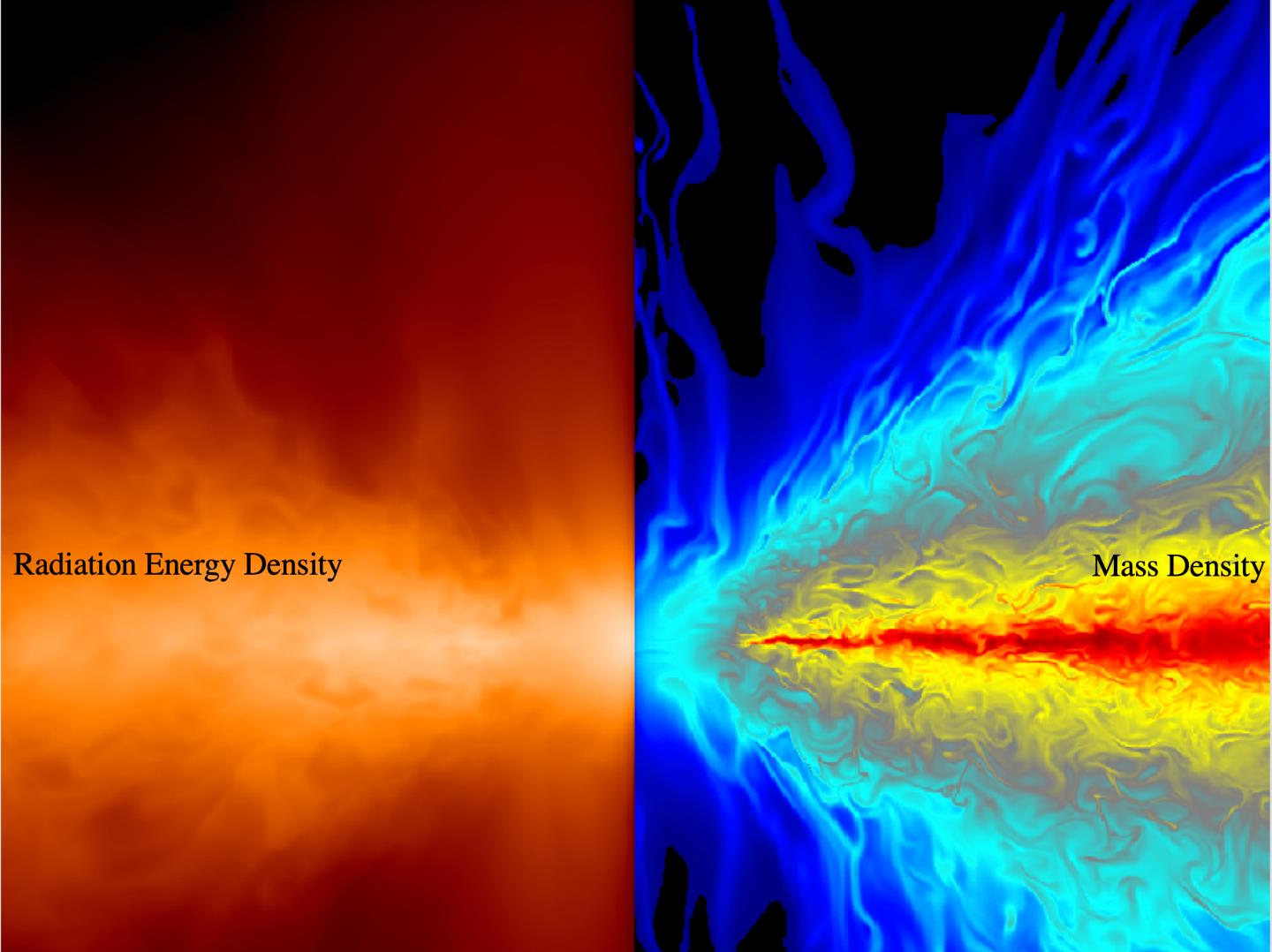 CAPTION Slice through a radiation-dominated accretion disk around a black hole.  CREDIT S. Davis (UVa), Y. Jiang (CCA), and J. Stone (IAS)