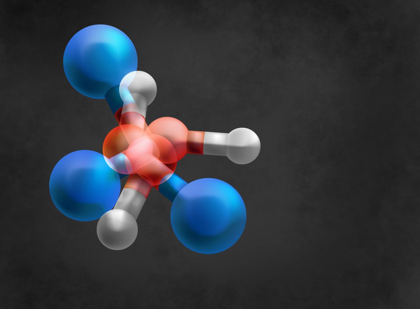 CAPTION An illustration showing a molecule in a state of superposition.