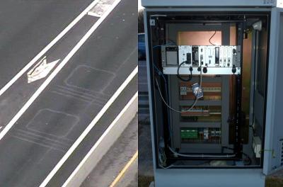 This shows the frames under which detectors are buried and the data processing stations.