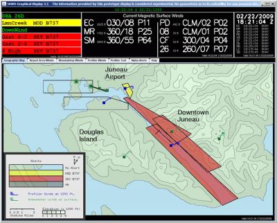 As pilots fly in and out of Juneau International Airport, they see a display alerting them to areas of moderate and severe turbulence.