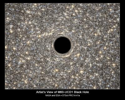 This is an artist's view of M60-UCD1 Black Hole.