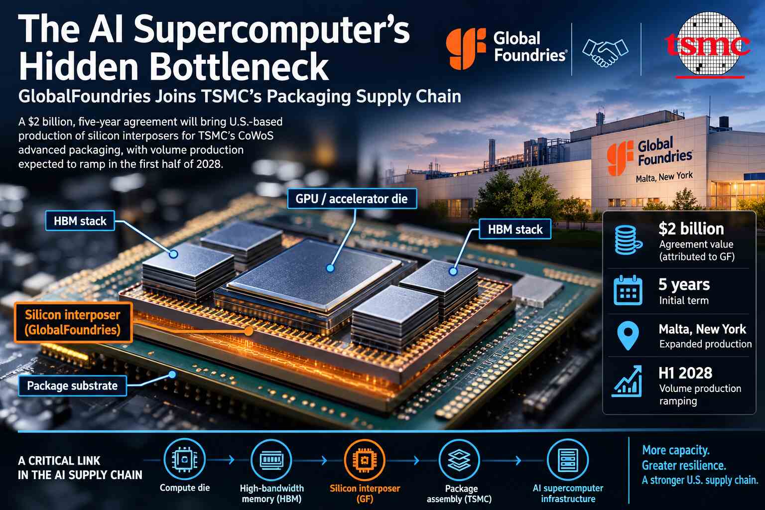 The AI supercomputer’s hidden bottleneck: GlobalFoundries joins TSMC’s packaging supply chain