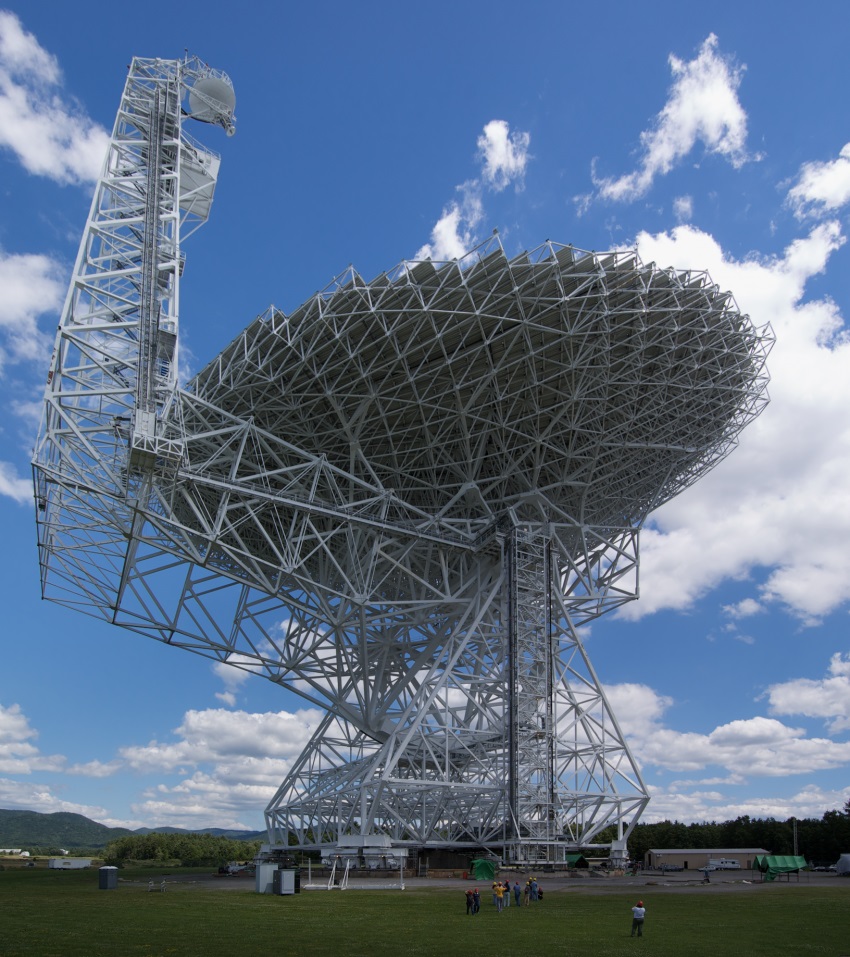 The Robert C. Byrd Green Bank Telescope, a 100 meter diameter radio telescope located in Green Bank, West Virginia, USA.