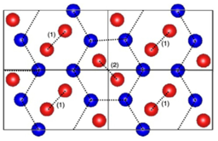 A new crystal structure (atomic arrangement pattern) called the P21/c-8 type, which is predicted to be achieved under very high pressure, such as deep inside the Earth.  CREDIT Ryo Maezono from JAIST.