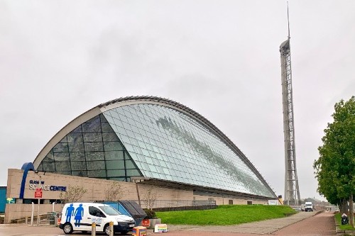 Measurements of carbon dioxide and methane are being made at COP26 from the Glasgow Science Centre Tower, as pictured, in central Glasgow. National Physical Laboratory