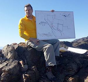 UW Assistant Professor Jay Chapman teaches a winter-term field course in southern Arizona, during which students were able to investigate the Orocopia Schist in person. Chapman is the author of a new paper that suggests the rock originated as sand and mud subducted off the coast of California around 75 million years ago, then returned to the Earth’s crust by rising up through the mantle as enormous diapirs. (UW Photo)