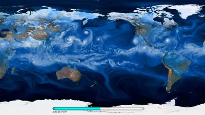 A warming climate will likely change the statistics of tropical cyclones and hurricanes. This image represents one frame from a simulation called Hurricane Season that was created to study how well NCAR's Community Atmospheric Model can reproduced observed tropical cyclone statistics. Image by Prabhat and M. Wehner (LBNL).