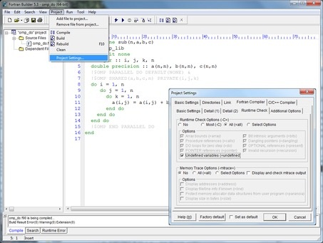 Screenshot shows NAG Fortran Builder Debugging an OpenMP Fortran Program