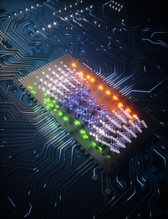 Artist Impression of a superconducting chip