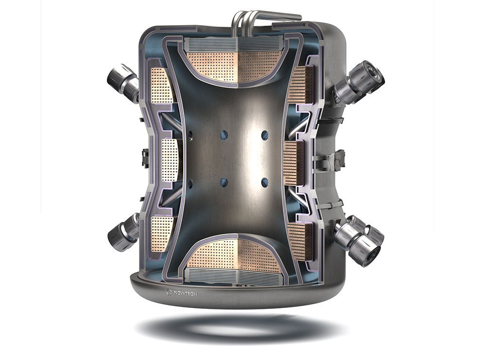  A depiction of the Novatron nuclear fusion reactor. (Image: Novatron Fusion Group AB)