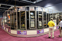 Booth of NASA demo partner SCinet at SC11 meeting. Photo by Jarrett Cohen