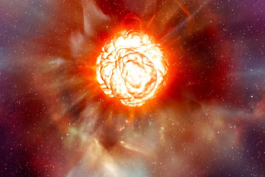 An artist's impression of Betelgeuse's supernova. Credit European Southern Observatory/L. Calçada